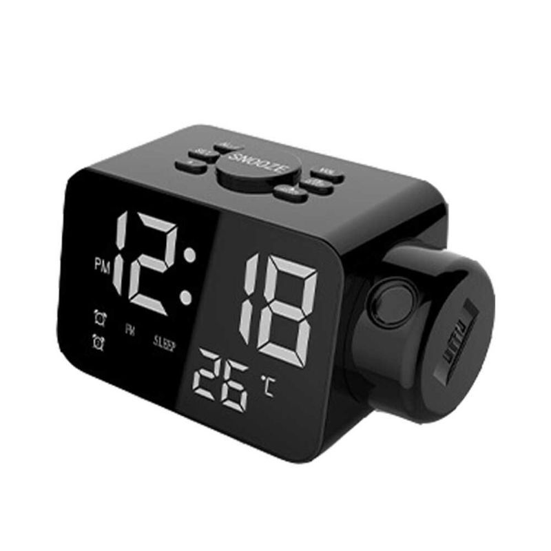 Proyección Reloj Digital Con Alarma Dual Radio Fm Con Atenuador De Brillo De Rango Completo Reloj Despertador Para Decoración Del Dormitorio Del Hogar Reloj