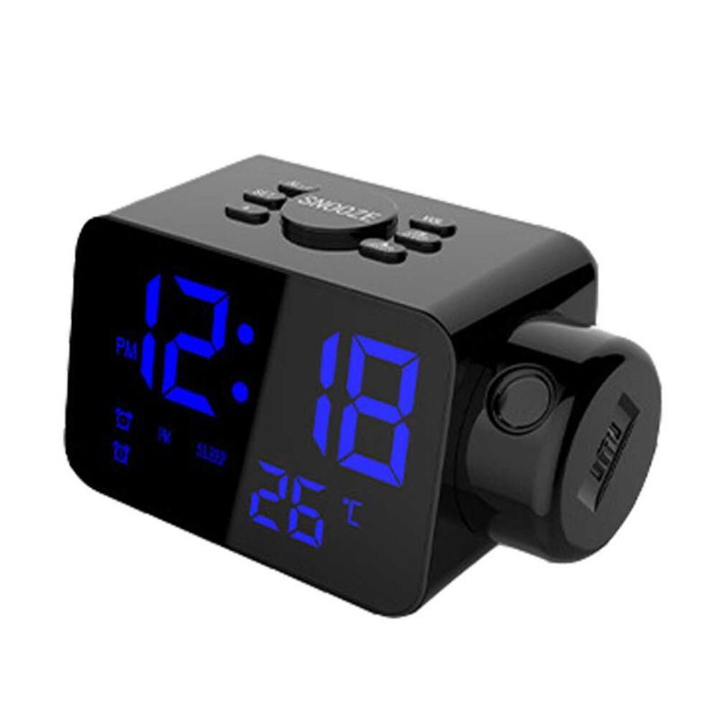 Proyección Reloj Digital Con Alarma Dual Radio Fm Con Atenuador De Brillo De Rango Completo Reloj Despertador Para Decoración Del Dormitorio Del Hogar Reloj