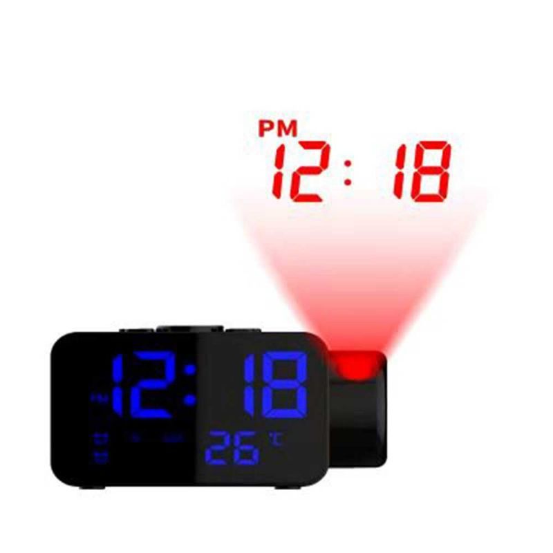 Proyección Reloj Digital Con Alarma Dual Radio Fm Con Atenuador De Brillo De Rango Completo Reloj Despertador Para Decoración Del Dormitorio Del Hogar Reloj