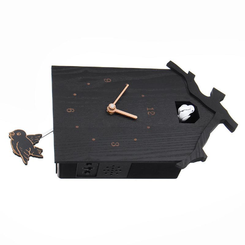 Reloj De Cuco De Pared Antiguo Negro Diy Hogar Regalo De Vacaciones De Navidad Presenta Péndulo Creativo Minimalista Retro