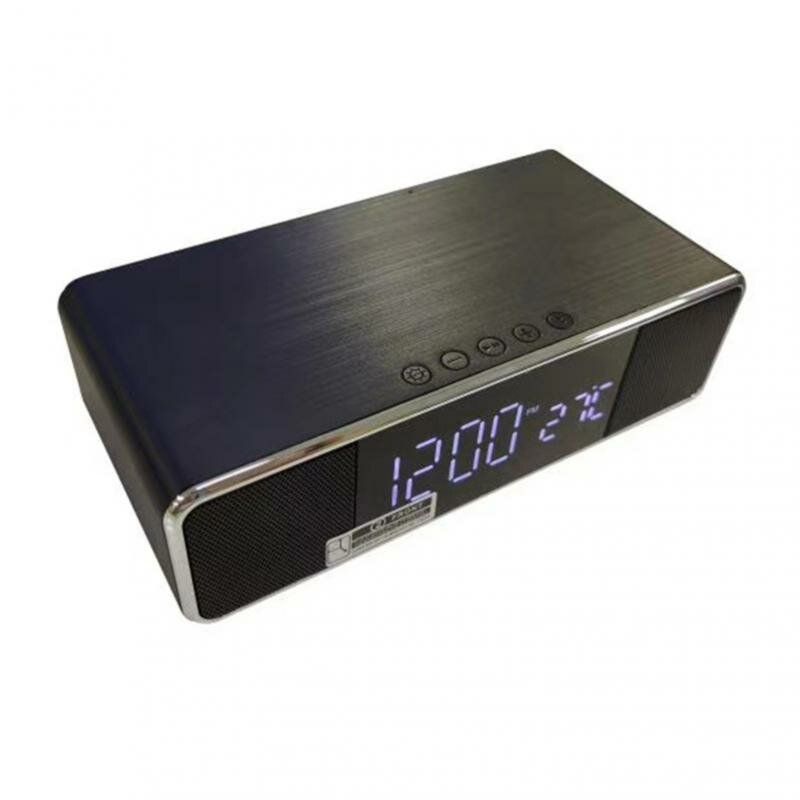 Reloj Despertador Bluetooth Inalámbrico Cargador De Teléfono Radio Fm Mesa Termómetro Digital Con Reloj Despertador Pantalla Reloj De Escritorio Para Decoración Del Hogar