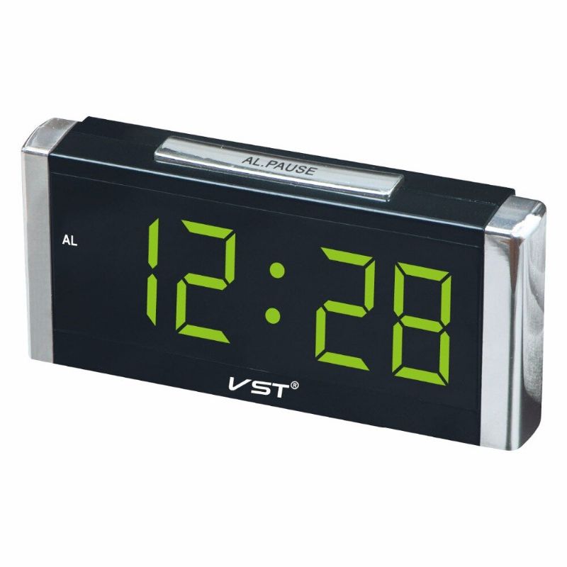 Reloj Despertador Digital De Cubo Rectangular Con Enchufe De La Ue Pantalla Led Digital Grande Reloj De Escritorio Hogar L