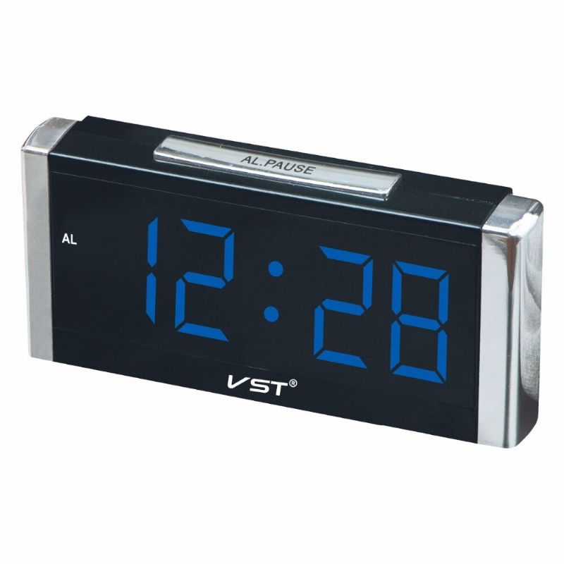 Reloj Despertador Digital De Cubo Rectangular Con Enchufe De La Ue Pantalla Led Digital Grande Reloj De Escritorio Hogar L