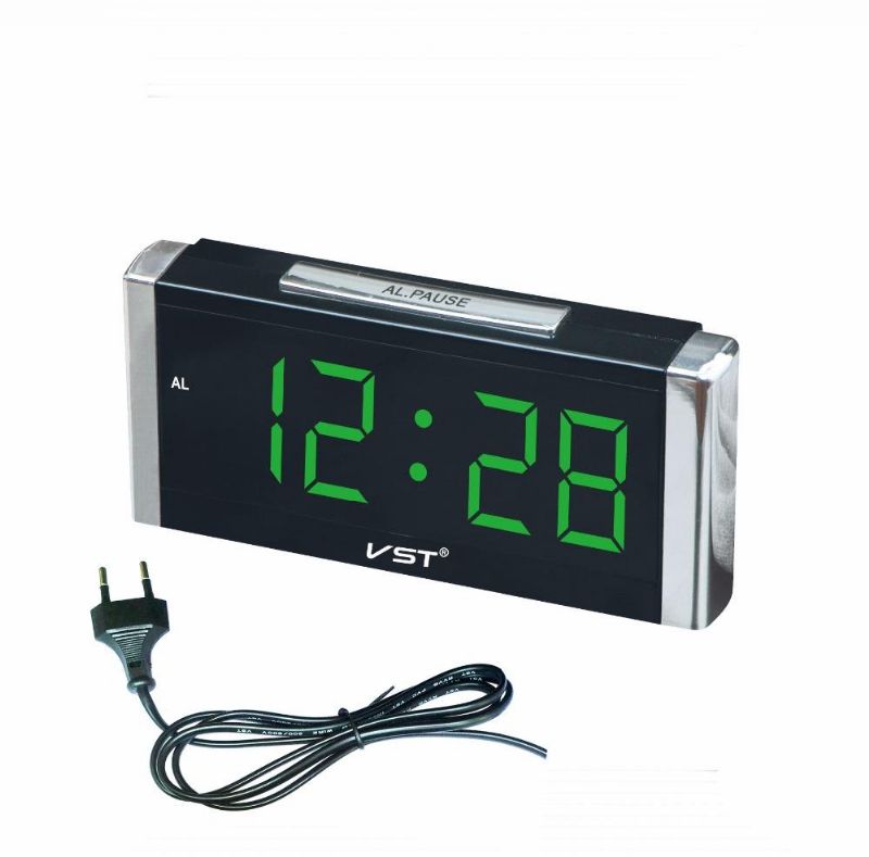 Reloj Despertador Digital De Cubo Rectangular Con Enchufe De La Ue Pantalla Led Digital Grande Reloj De Escritorio Hogar L