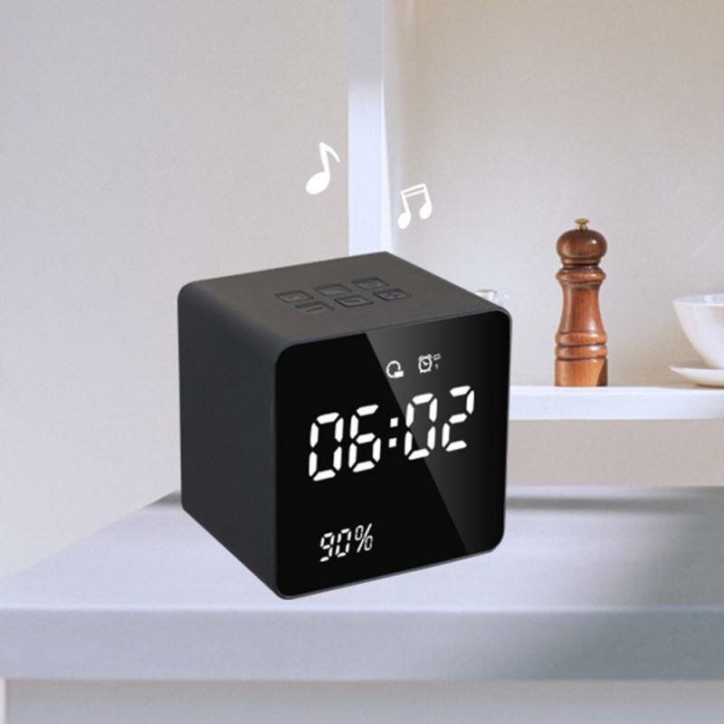 Reloj Despertador Digital Led Multifunción Altavoz Bluetooth Con Radio Fm Aux Tf Reproductor De Música Usb Manos Libres Con Micrófono Para Teléfono Juegos De Computadora