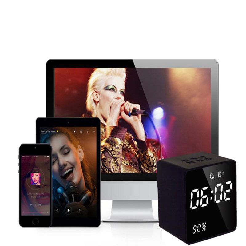 Reloj Despertador Digital Led Multifunción Altavoz Bluetooth Con Radio Fm Aux Tf Reproductor De Música Usb Manos Libres Con Micrófono Para Teléfono Juegos De Computadora