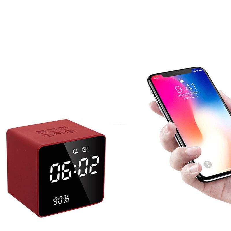 Reloj Despertador Digital Led Multifunción Altavoz Bluetooth Con Radio Fm Aux Tf Reproductor De Música Usb Manos Libres Con Micrófono Para Teléfono Juegos De Computadora