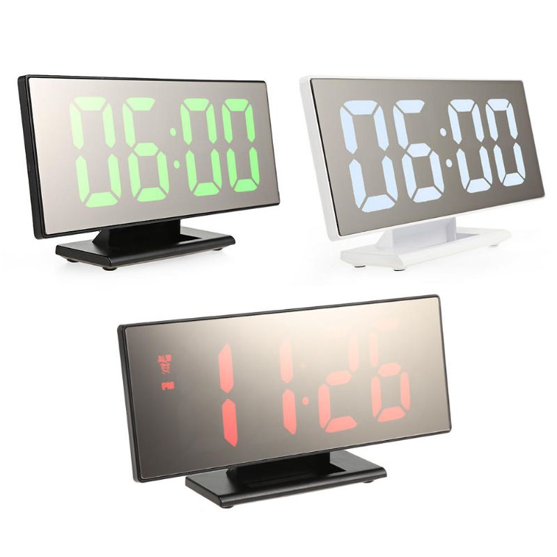 Reloj Despertador Digital Multifunción Led Espejo De Carga Usb Alarma Decoración Para El Hogar Reloj De Escritorio