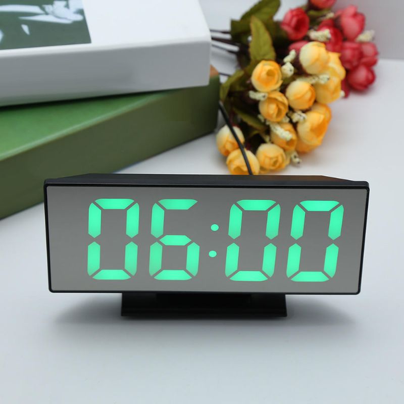 Reloj Despertador Digital Multifunción Led Espejo De Carga Usb Alarma Decoración Para El Hogar Reloj De Escritorio