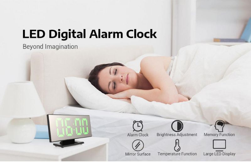 Reloj Despertador Digital Multifunción Led Espejo De Carga Usb Alarma Decoración Para El Hogar Reloj De Escritorio