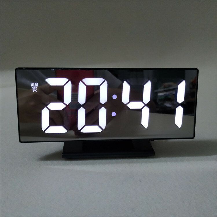 Reloj Despertador Digital Multifunción Led Espejo De Carga Usb Alarma Decoración Para El Hogar Reloj De Escritorio