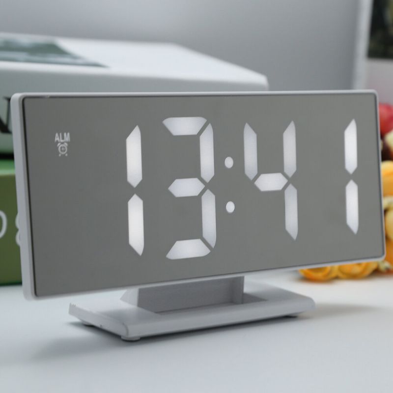 Reloj Despertador Digital Multifunción Led Espejo De Carga Usb Alarma Decoración Para El Hogar Reloj De Escritorio