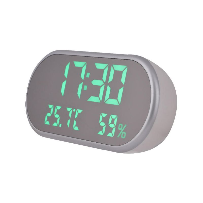 Reloj Despertador Digital Usb Espejo Portátil Pantalla Led Hd Con Tiempo Humedad Función De Visualización De Temperatura Puerto Usb Carga Higrómetro Electrónico Reloj Carga Del Teléfono Reloj Silencioso Para La Decoración Del Hogar