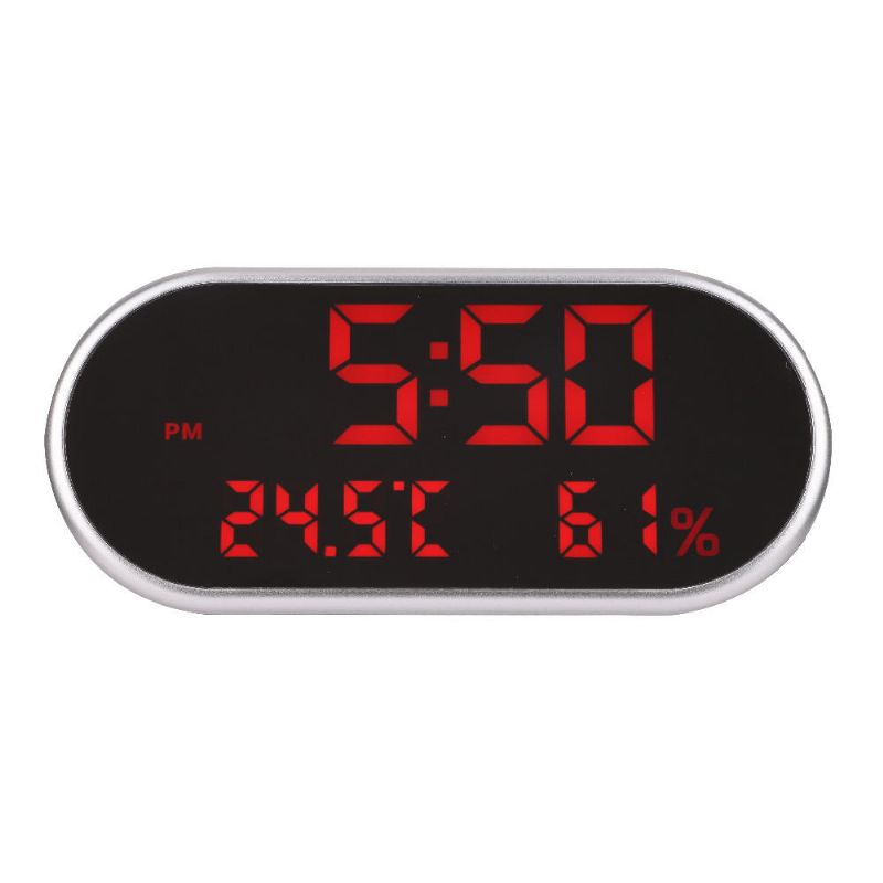 Reloj Despertador Digital Usb Espejo Portátil Pantalla Led Hd Con Tiempo Humedad Función De Visualización De Temperatura Puerto Usb Carga Higrómetro Electrónico Reloj Carga Del Teléfono Reloj Silencioso Para La Decoración Del Hogar