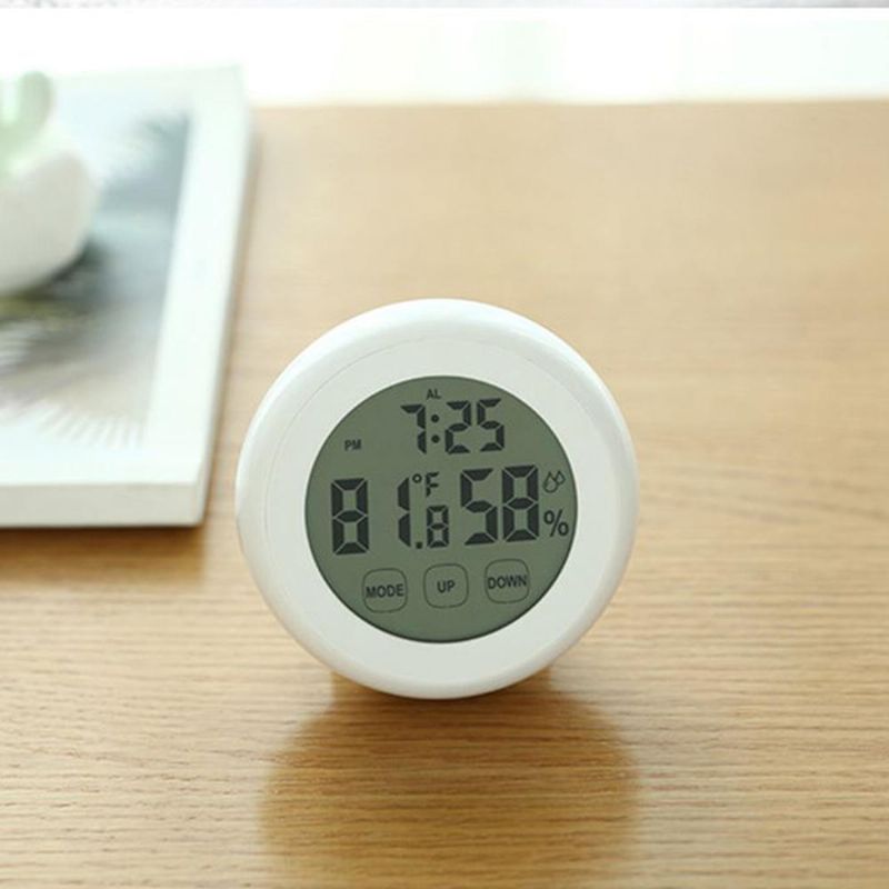 Reloj Despertador Led Digital Eléctrico Con Control De Pantalla Táctil Termómetro Higrómetro Reloj De Oficina De Escritorio Multifuncional