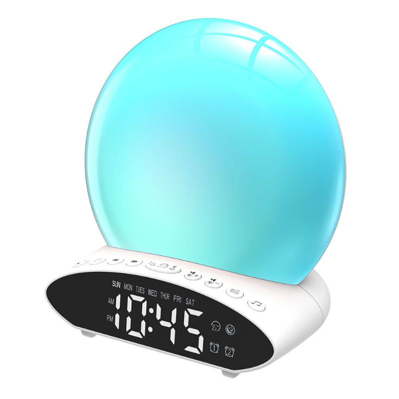 Reloj Despertador Led De Proyección De Tiempo Hd 7 Colores Radio Fm Ayuda Para Dormir Modo De Repetición Reloj Despertador Dispositivo U Disco Altavoz De Música