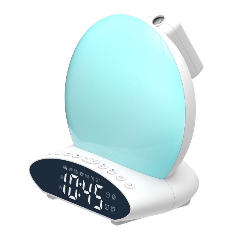 Reloj Despertador Led De Proyección De Tiempo Hd 7 Colores Radio Fm Ayuda Para Dormir Modo De Repetición Reloj Despertador Dispositivo U Disco Altavoz De Música