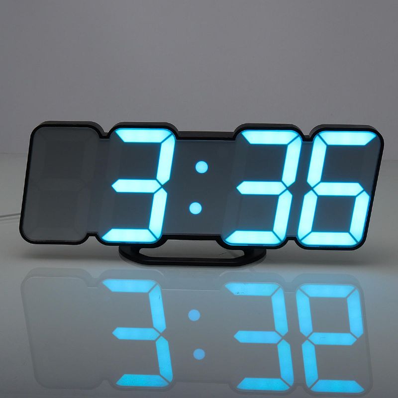 Reloj Digital Led Colorido 3d Reloj Despertador De Temperatura Con Control Remoto