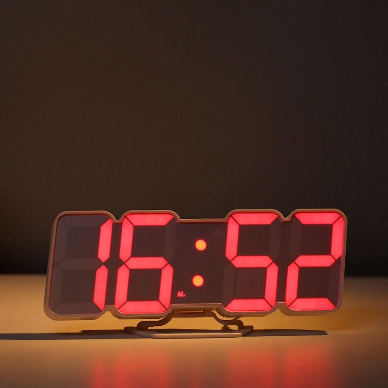 Reloj Digital Led Colorido 3d Reloj Despertador De Temperatura Con Control Remoto