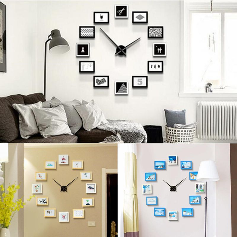 Reloj De Pared Con Foto De 12 Marcos Decoración Del Hogar De La Sala De Estar Del Estilo Nórdico Moderno