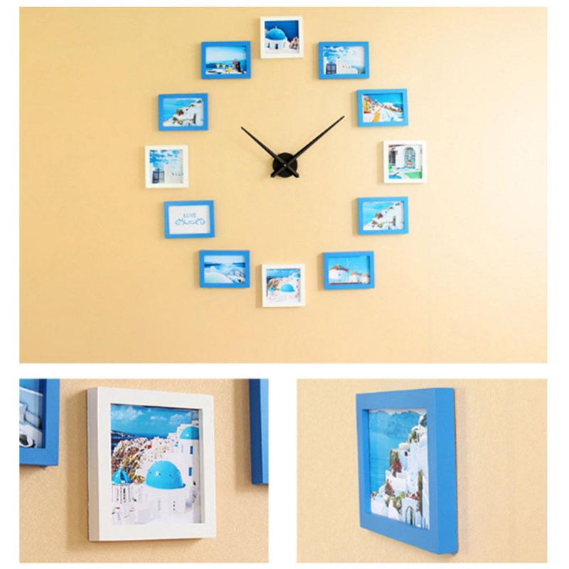 Reloj De Pared Con Foto De 12 Marcos Decoración Del Hogar De La Sala De Estar Del Estilo Nórdico Moderno