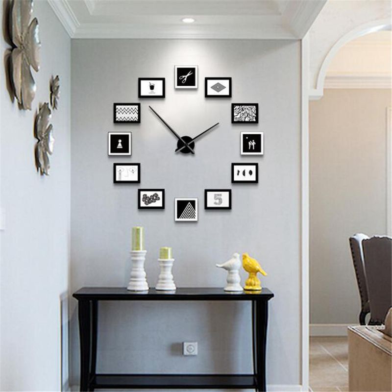 Reloj De Pared Con Foto De 12 Marcos Decoración Del Hogar De La Sala De Estar Del Estilo Nórdico Moderno