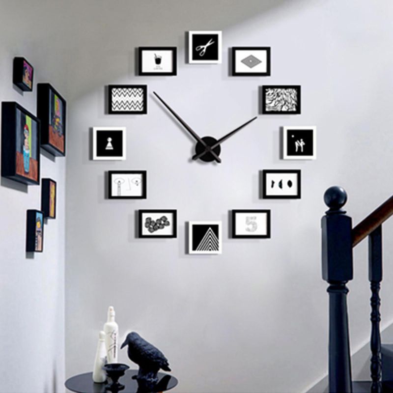 Reloj De Pared Con Foto De 12 Marcos Decoración Del Hogar De La Sala De Estar Del Estilo Nórdico Moderno