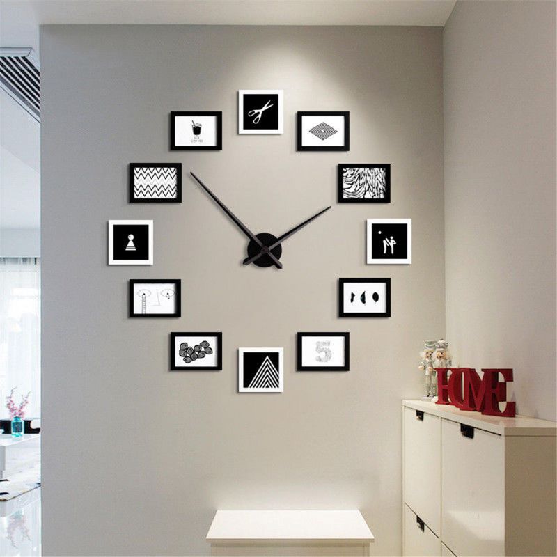 Reloj De Pared Con Foto De 12 Marcos Decoración Del Hogar De La Sala De Estar Del Estilo Nórdico Moderno