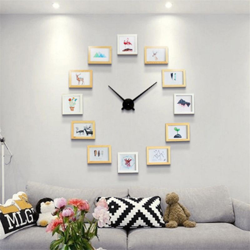 Reloj De Pared Con Foto De 12 Marcos Decoración Del Hogar De La Sala De Estar Del Estilo Nórdico Moderno