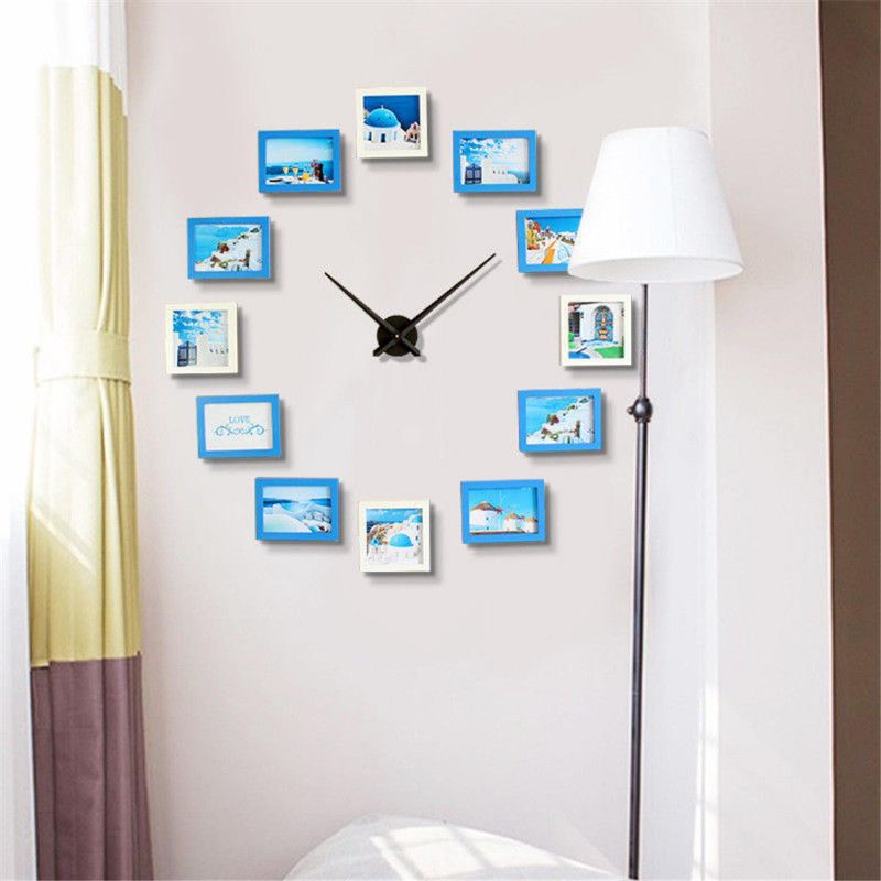 Reloj De Pared Con Foto De 12 Marcos Decoración Del Hogar De La Sala De Estar Del Estilo Nórdico Moderno