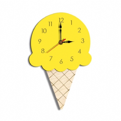 Reloj De Pared Creativo De Dibujos Animados Para El Hogar Reloj De Acrílico Para Sala De Estar Con Helado Para Niños