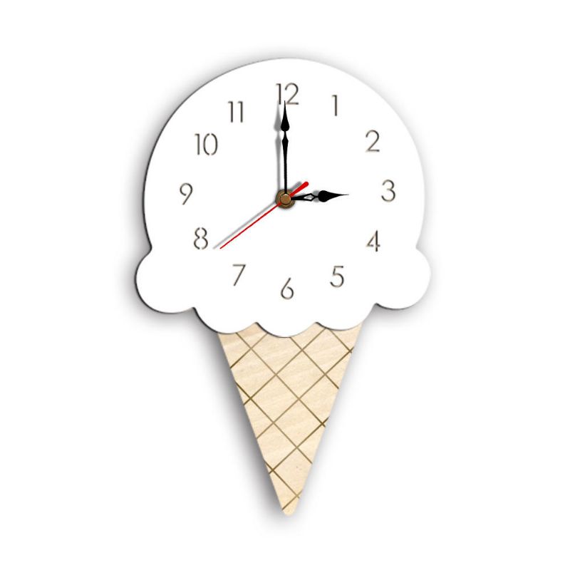 Reloj De Pared Creativo De Dibujos Animados Para El Hogar Reloj De Acrílico Para Sala De Estar Con Helado Para Niños