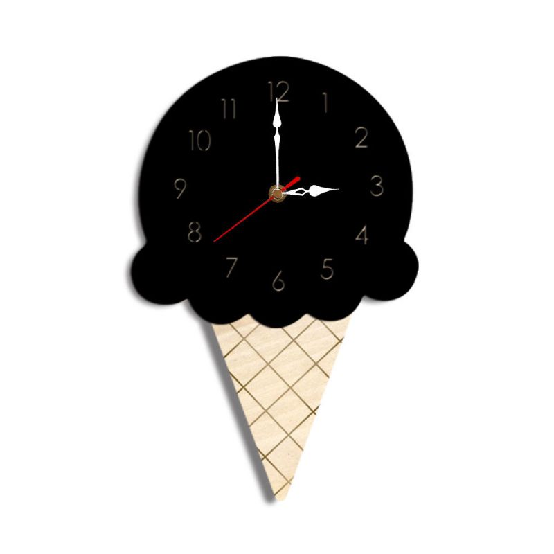 Reloj De Pared Creativo De Dibujos Animados Para El Hogar Reloj De Acrílico Para Sala De Estar Con Helado Para Niños