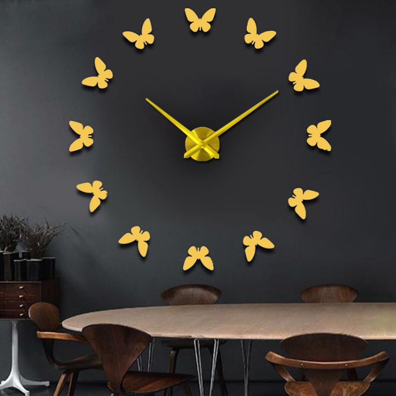 Reloj De Pared Grande 3d Diy Para Decoración Del Hogar Reloj De Arte Con Espejo