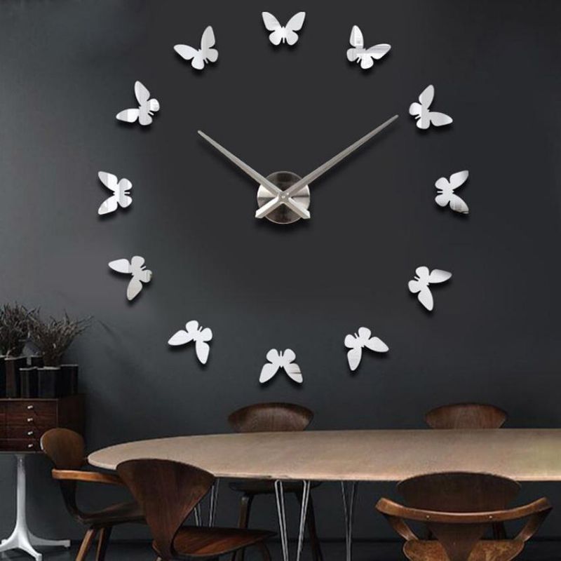 Reloj De Pared Grande 3d Diy Para Decoración Del Hogar Reloj De Arte Con Espejo