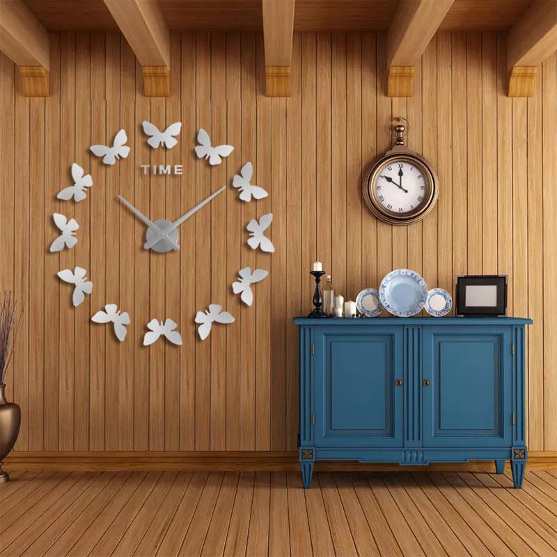 Reloj De Pared Grande 3d Diy Para Decoración Del Hogar Reloj De Arte Con Espejo