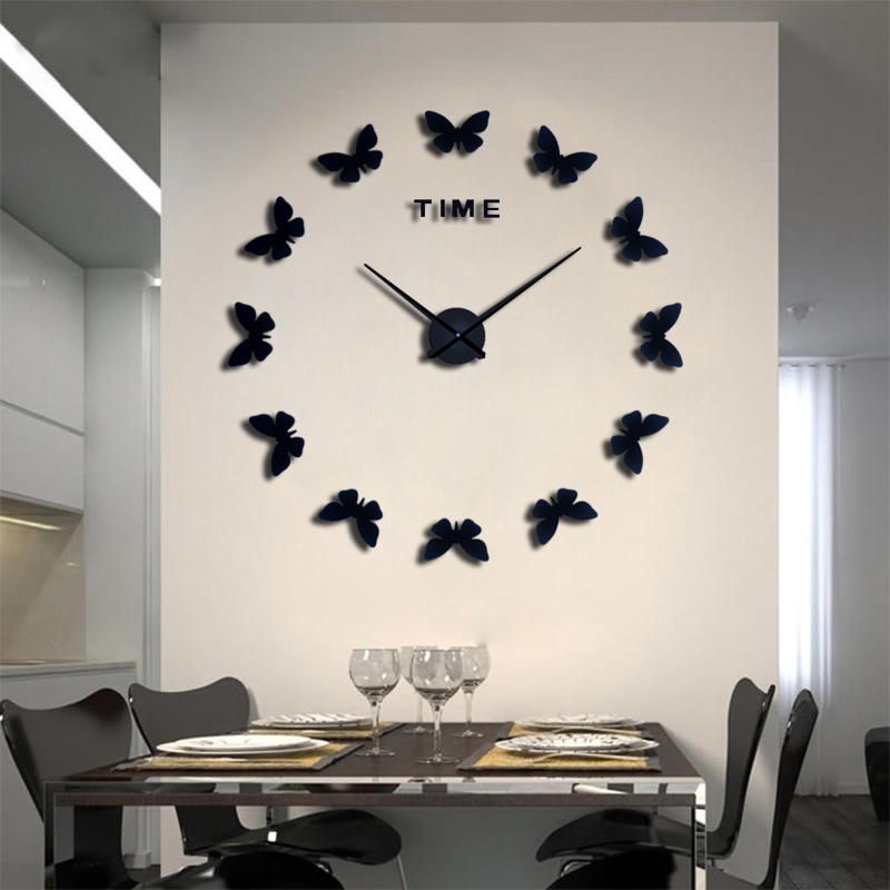 Reloj De Pared Grande 3d Diy Para Decoración Del Hogar Reloj De Arte Con Espejo