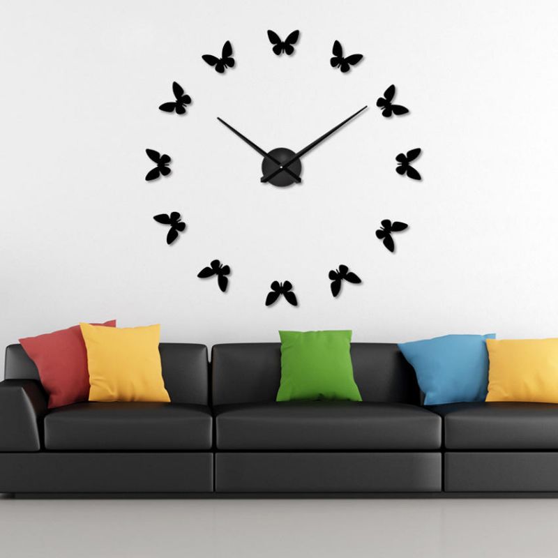 Reloj De Pared Grande 3d Diy Para Decoración Del Hogar Reloj De Arte Con Espejo