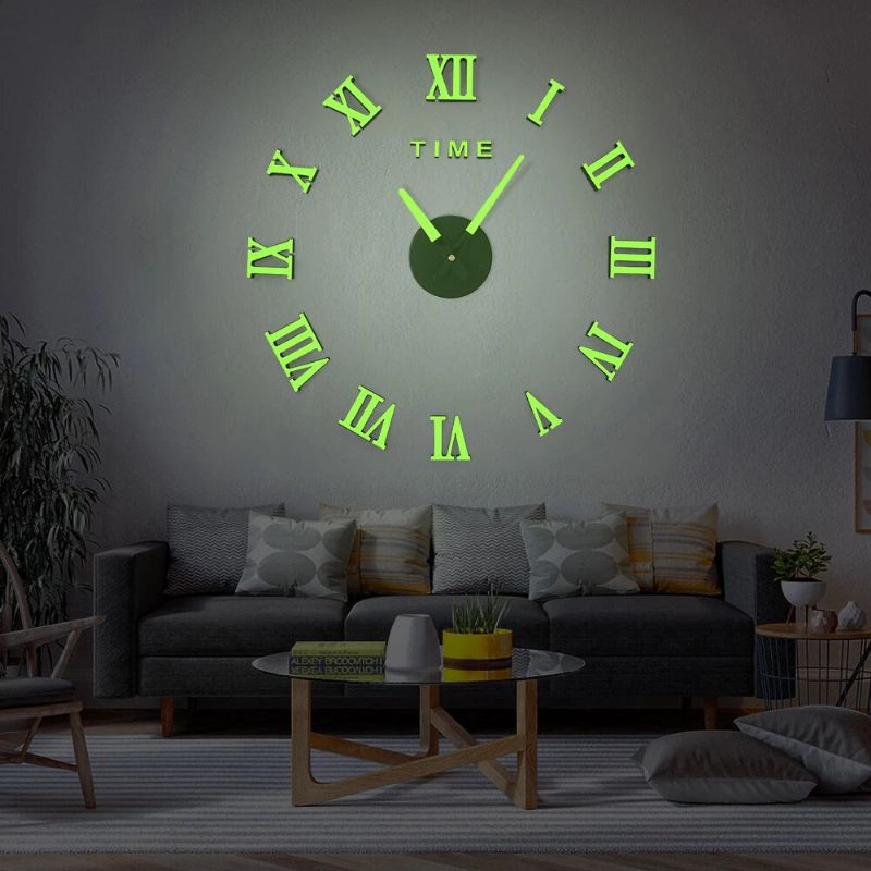 Reloj De Pared Grande Digital De 12 V Decoración Del Hogar Reloj De Pared Con Espejo Diy Adhesivo De Vinilo Reloj De Diseño Moderno En La Pared Para Sala