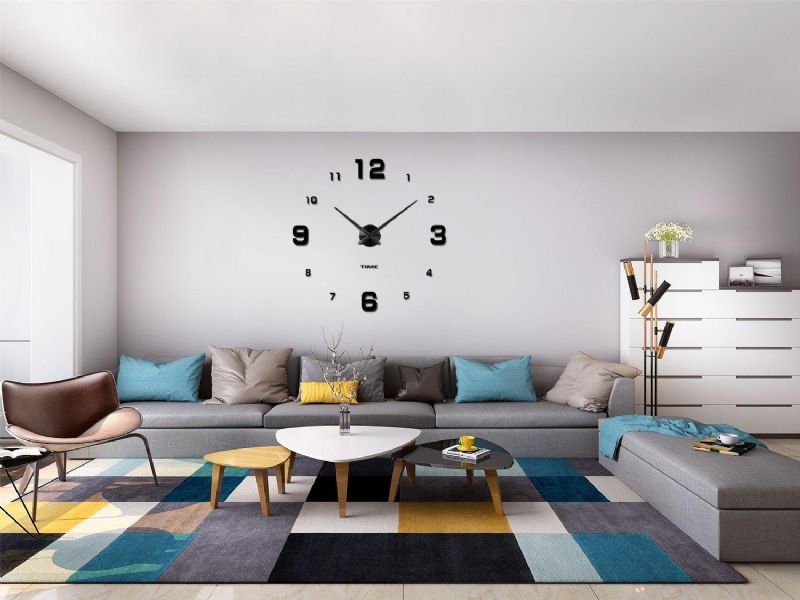 Reloj De Pared Grande Sin Marco Diy Silencioso Moderno Etiqueta De Espejo 3d Relojes Grandes De Metal Decoraciones De Oficina En Casa