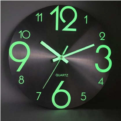 Reloj De Pared Luminoso Número Relojes Colgantes De Cuarzo Que Brillan En La Oscuridad Decoración Del Dormitorio