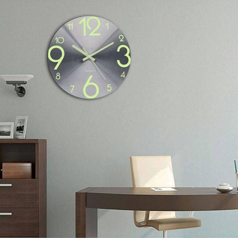 Reloj De Pared Luminoso Número Relojes Colgantes De Cuarzo Que Brillan En La Oscuridad Decoración Del Dormitorio