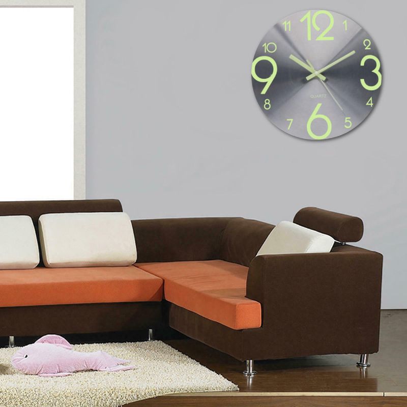 Reloj De Pared Luminoso Número Relojes Colgantes De Cuarzo Que Brillan En La Oscuridad Decoración Del Dormitorio