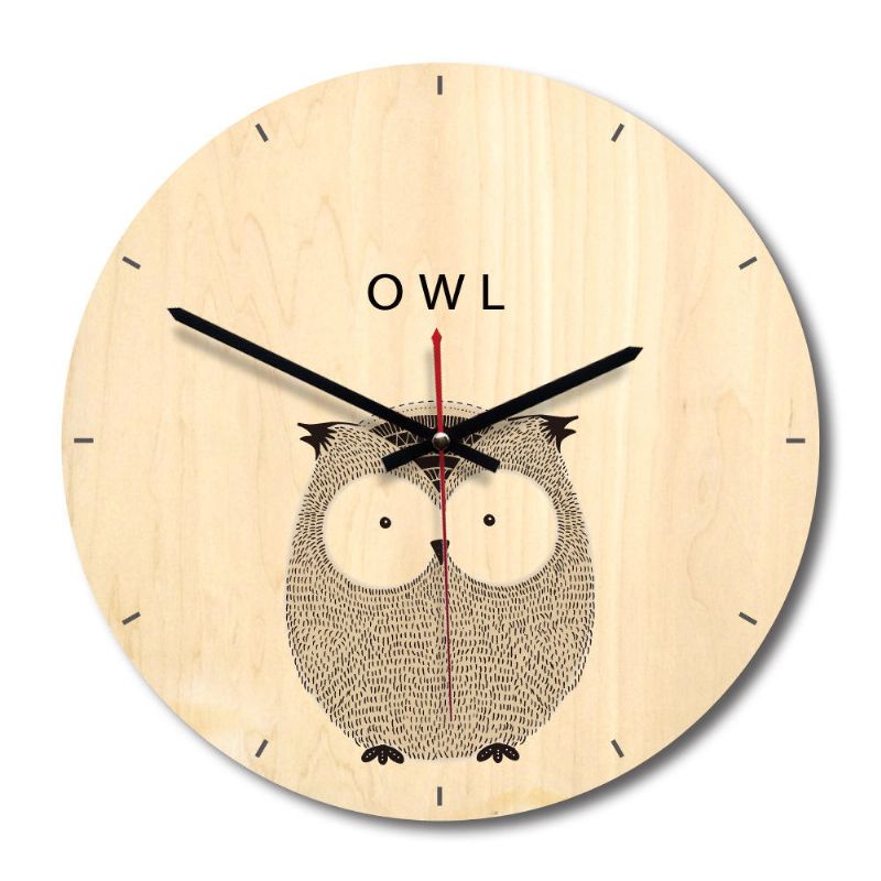 Reloj De Pared De Madera Sala De Estar Impresión De Animales De Madera Pintura Reloj De Pared Reloj Creativo Decoración Del Hogar