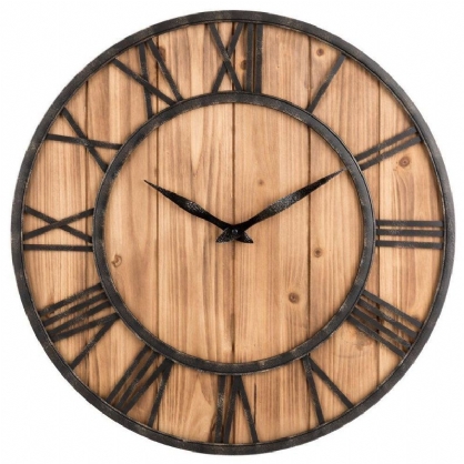 Reloj De Pared De Madera Silencioso Redondo Creativo Reloj Decorativo Para Decoración Del Hogar De La Sala De Estar