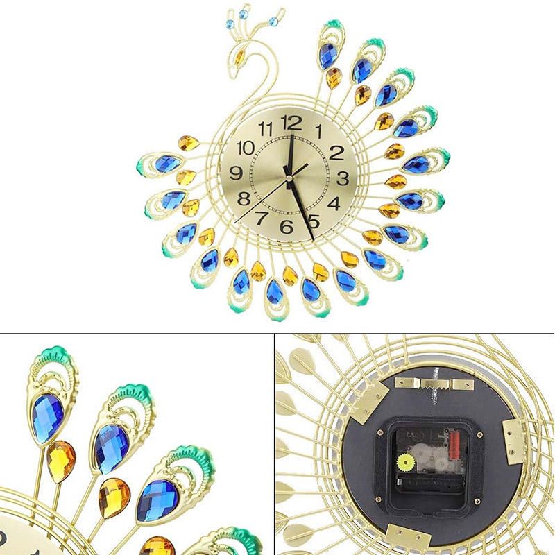 Reloj De Pared De Pavo Real Reloj De Moda Creativo Con Personalidad De Sala De Estar De Estilo Europeo