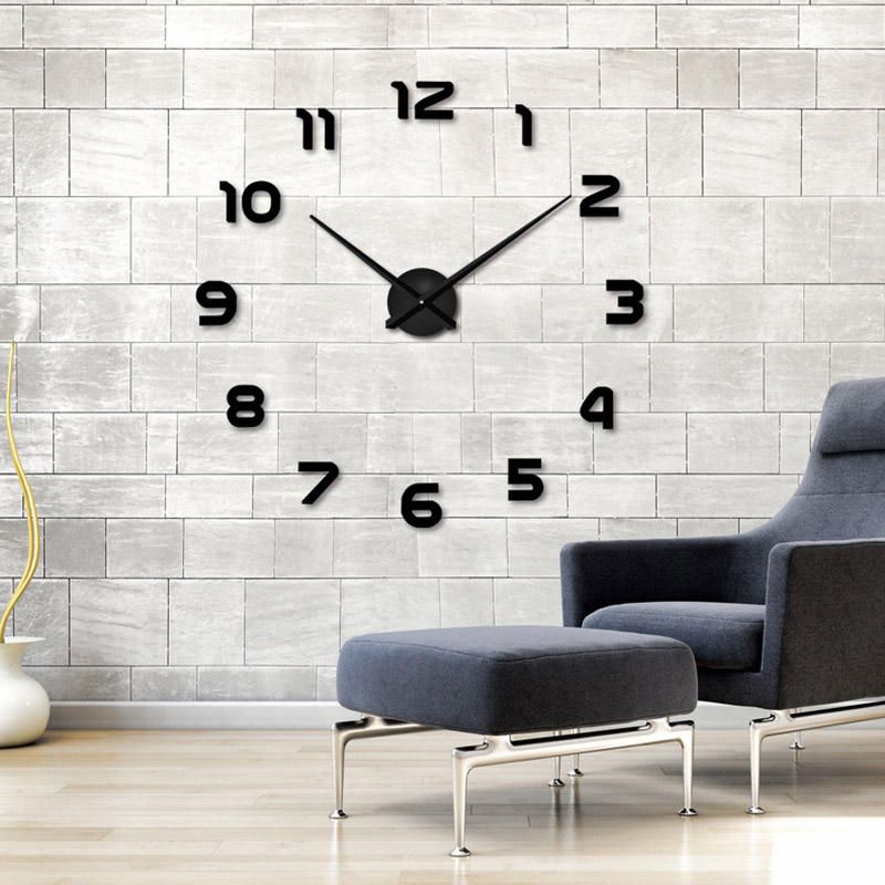 Reloj De Pared Sin Marco 3d Moderno Mute Superficie De Espejo Grande Sala De Bricolaje Decoraciones De Oficina En Casa