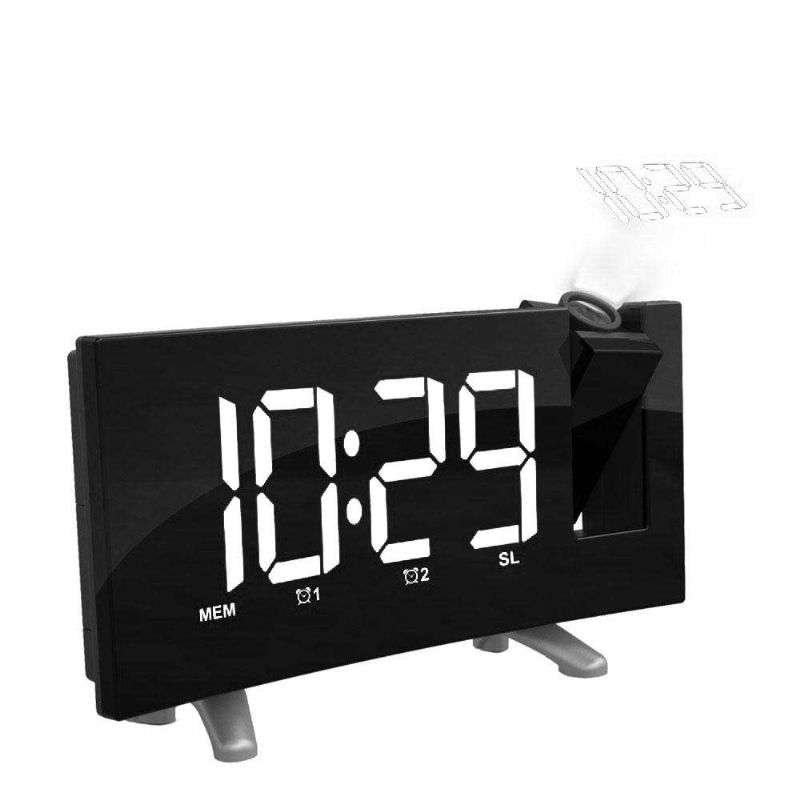 Reloj De Proyección Digital Led Sensible Radio Fm Reloj Despertador Dual Con Carga Usb Reloj Electrónico Led De Escritorio