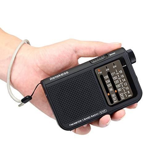 Retekess V-117 Fm Am Sw Radio De 3 Bandas Funciona Con Pilas Funciona Con 2 Pilas Aa Transistor Radio Jack Receptor De Radio De Emergencia Estación De Radio Portátil