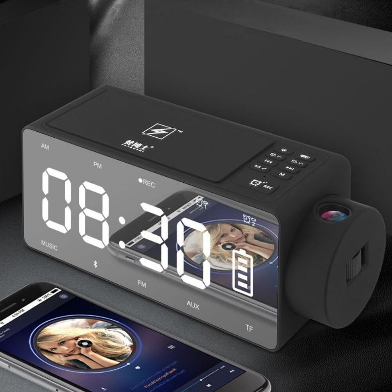 S91s Multifuncional Bluetooth Altavoz Teléfono Cargador Inalámbrico Reloj Despertador Diy Grabación De Música Radio Fm